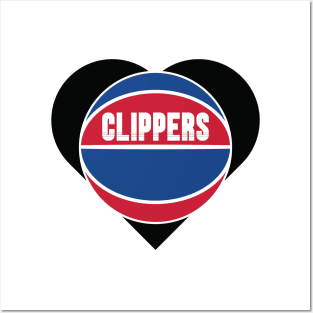 Heart Shaped Los Angeles Clippers Basketball Posters and Art